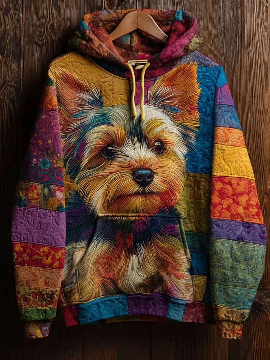 Men Animal Art Print Hoodie