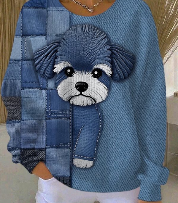 Women's Cute Animal Puppy Art Sweatshirt