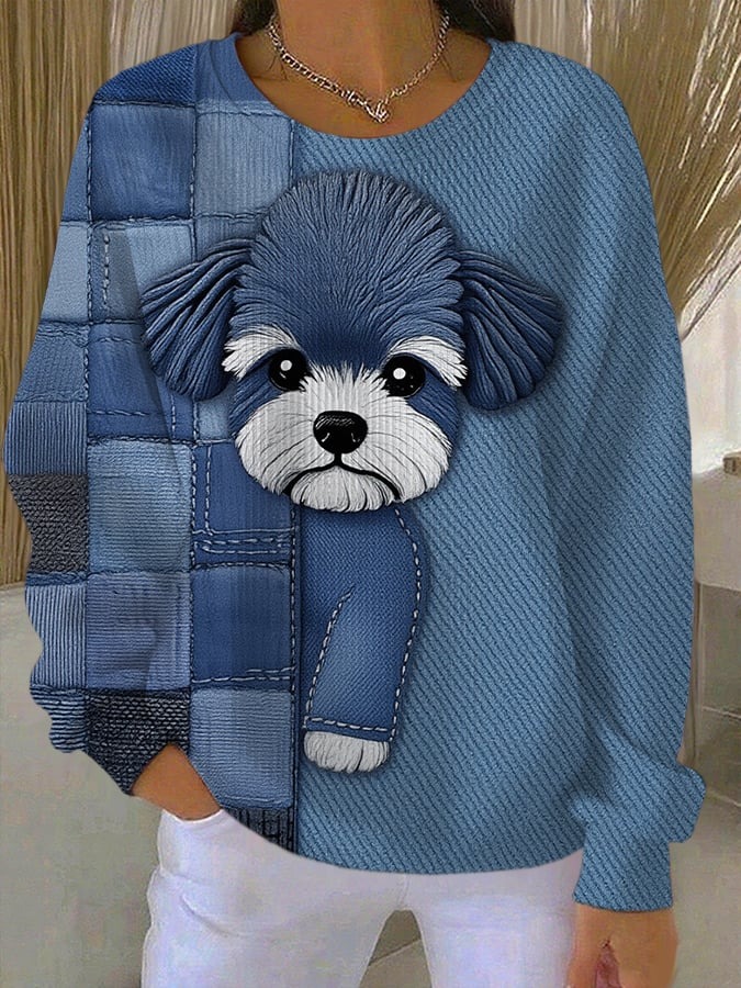 Women's Cute Animal Puppy Art Sweatshirt