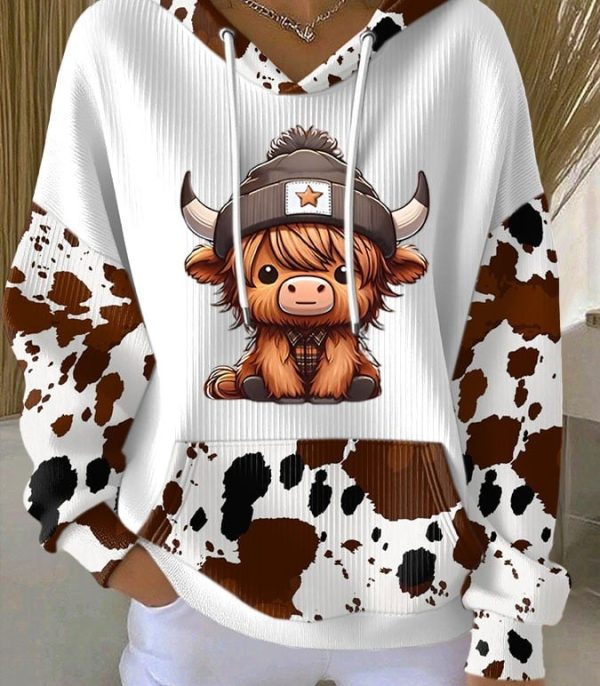 Women's West Highland Cow Print Casual Sweatshirt