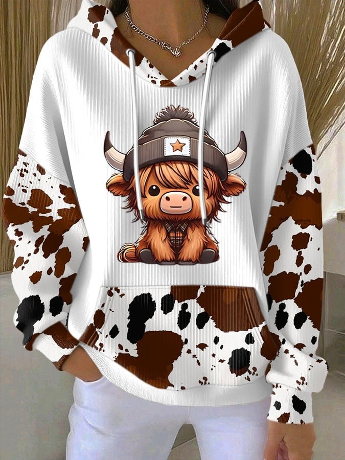 Women's West Highland Cow Print Casual Sweatshirt